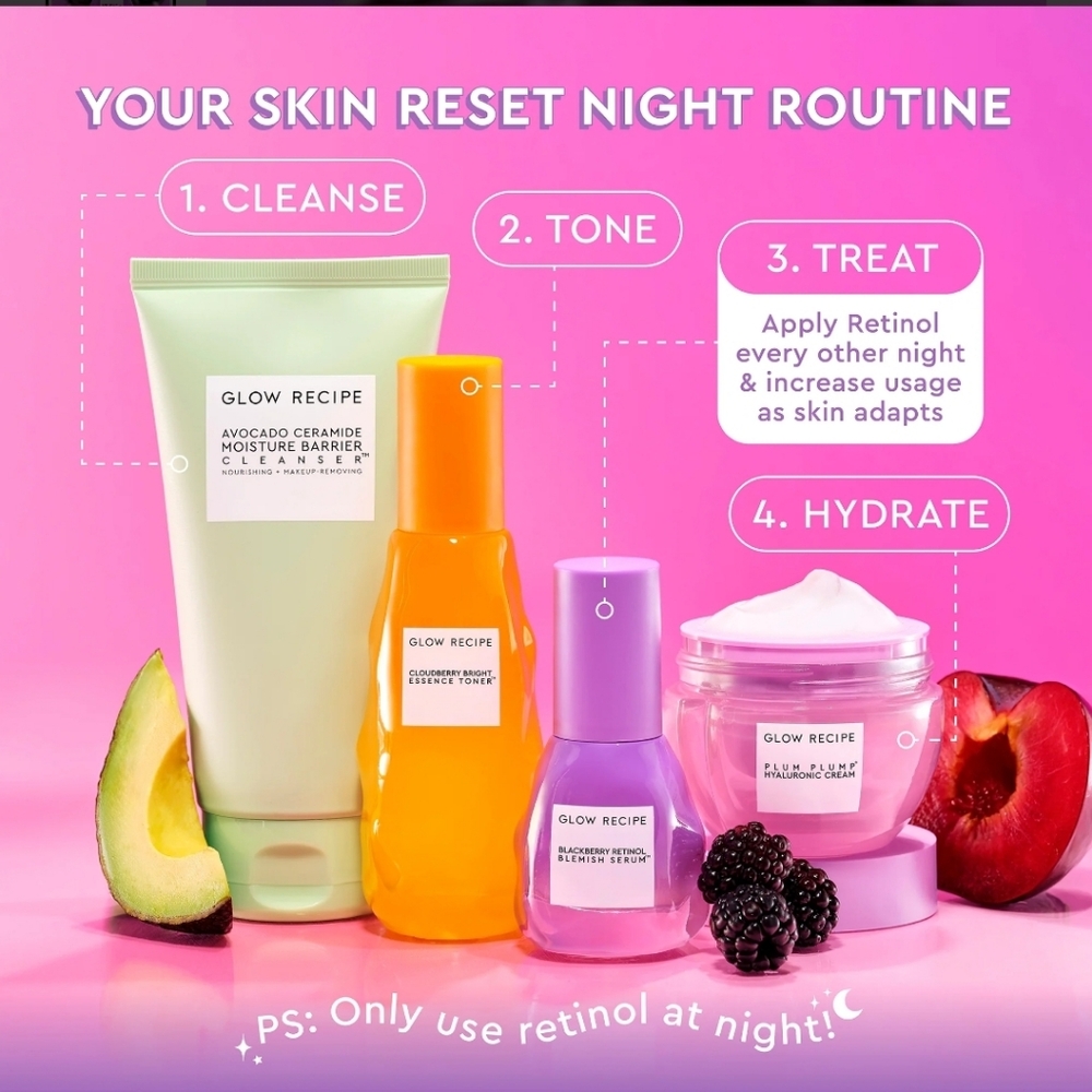 Glow Recipe Blackberry Retinol Blemish Serum + Skin Reset, 1oz, NIB - Picture 8 of 9